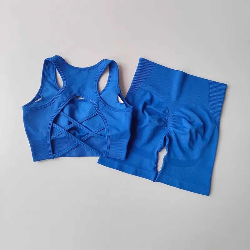 Set Deportivo Seamless Moldea Figura 2 Piezas | Top + Short de Cintura Alta