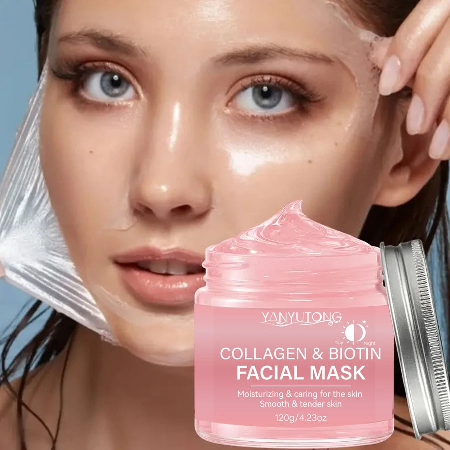 Mascarilla Facial de Colágeno - Biotina / Hidratacion Profunda & Reparacion Nocturna / Diferentes Presentaciones.