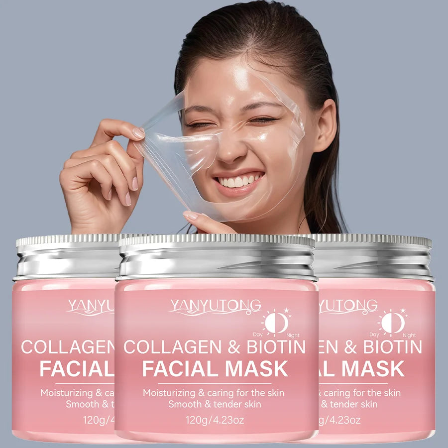 Mascarilla Facial de Colágeno - Biotina / Hidratacion Profunda & Reparacion Nocturna / Diferentes Presentaciones.