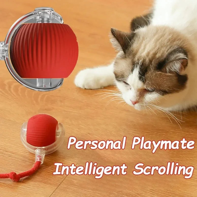 Juguete Interactivo Inteligente para Gatos con Movimiento Automático y Luz LED – Pelota Giratoria Anti aburrimiento.