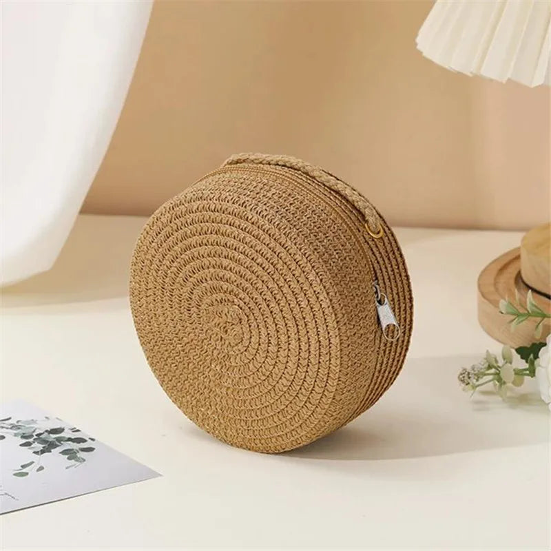 Bolsos tejidos elegantes para mujer - Cartera crossbody de paja con cadena, estilo Verano Playa y Moda 2026