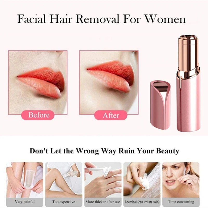 Depiladora facial tipo labial recargable - Eliminacion en segundos y sin dolor.