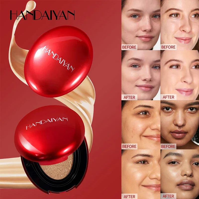 base de maquillaje cushion HANDAIYAN- cobertura perfecta, hidratante y larga duracion