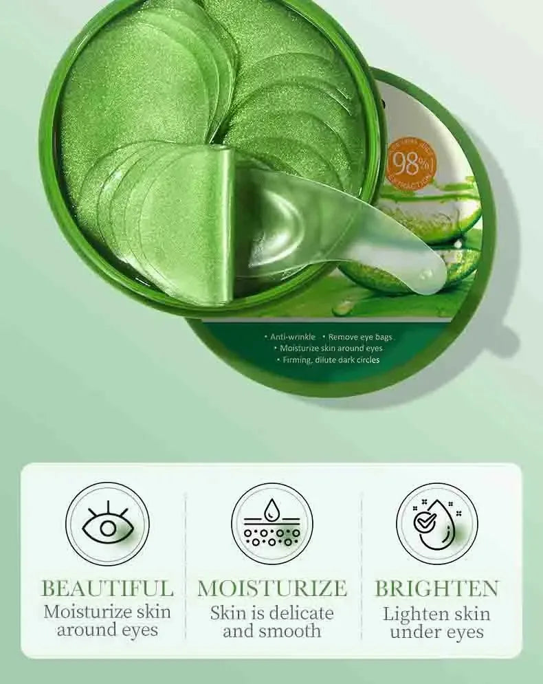 Parches de Ojos Aloe Vera & Colageno (60pcs) / Anti Ojeras, Bolsas y Arrugas