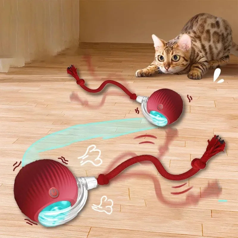 Juguete Interactivo Inteligente para Gatos con Movimiento Automático y Luz LED – Pelota Giratoria Anti aburrimiento.