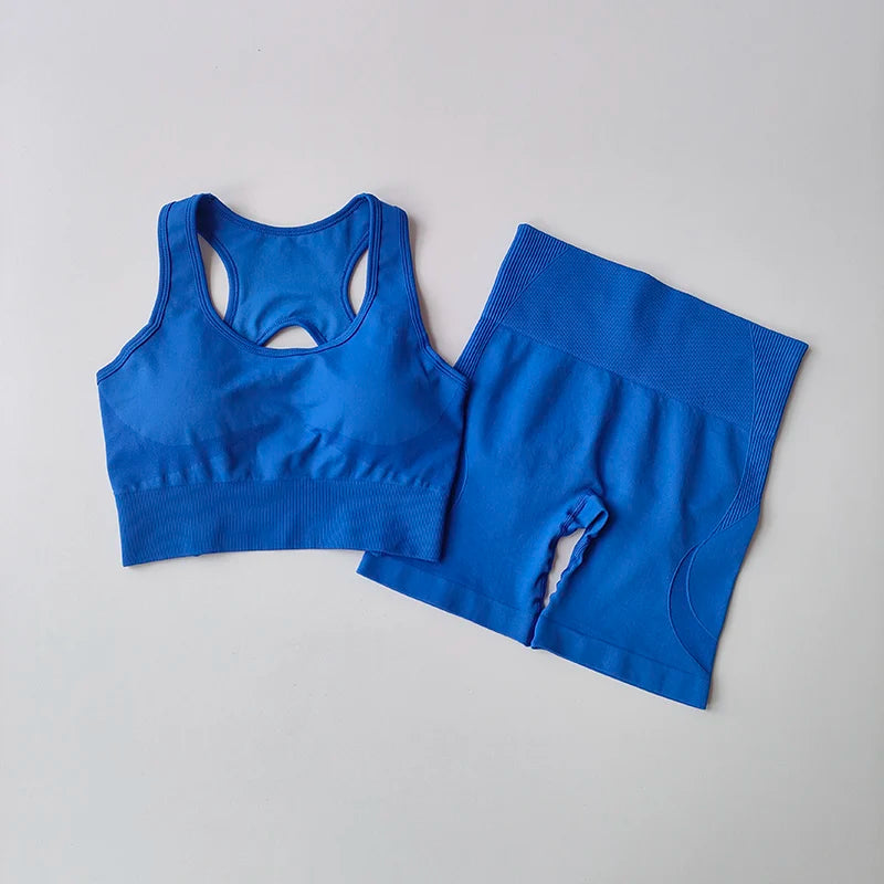 Set Deportivo Seamless Moldea Figura 2 Piezas | Top + Short de Cintura Alta