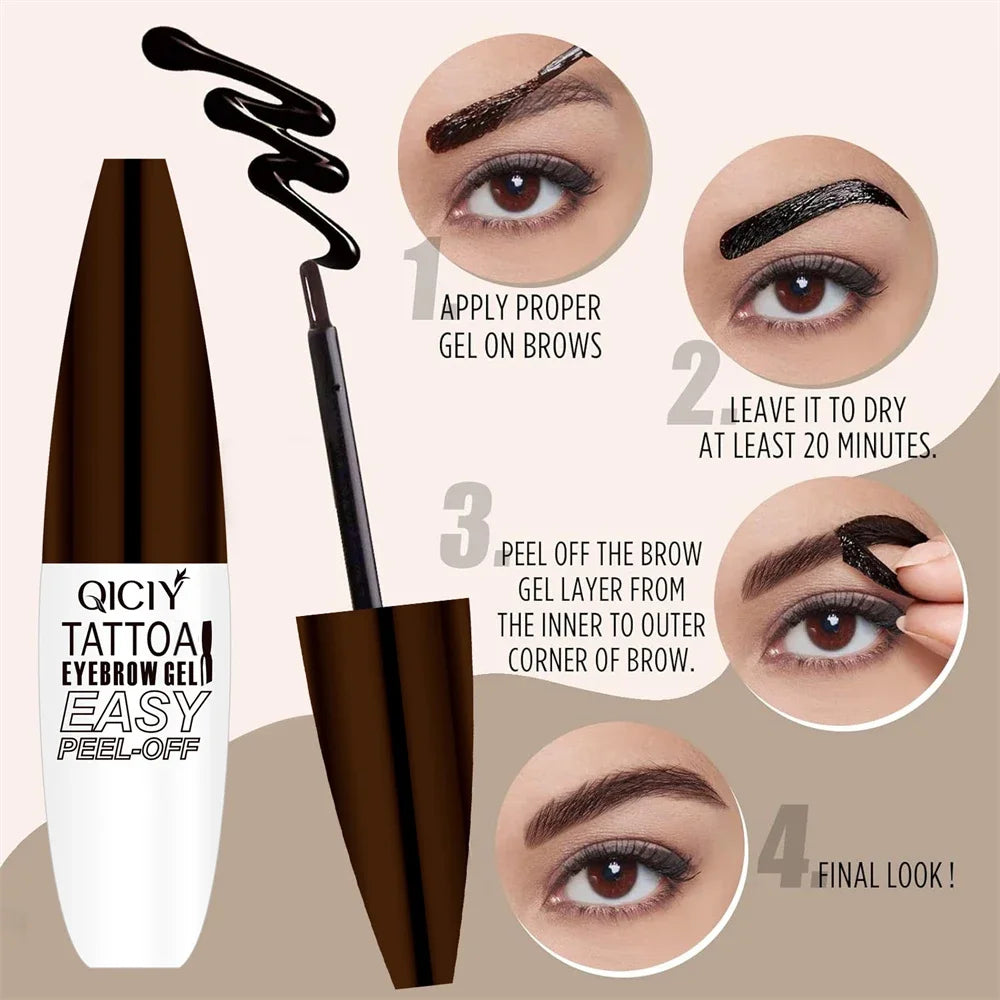 Gel de Cejas Peel Off Efecto Tatuaje – Larga Duración 3 Días | Waterproof y Resistente al Sudor