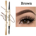 Lápiz para Cejas 2 en 1 con Cepillo | Efecto Natural, Larga Duración (Dark Brown)