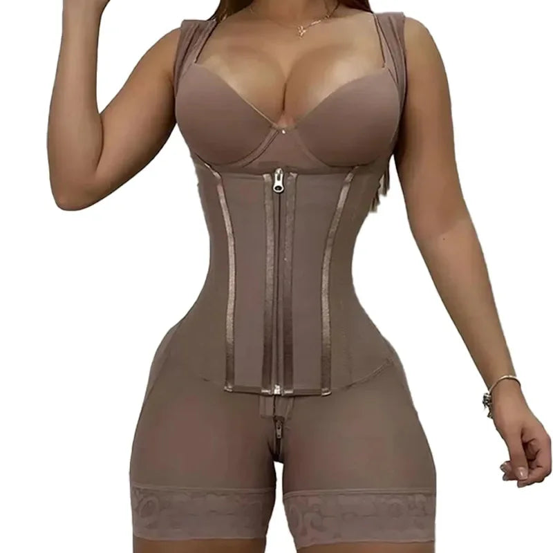 Female Colombian Fajas Straps High Compression Belly Control Whole Body Slimming Shaperwear