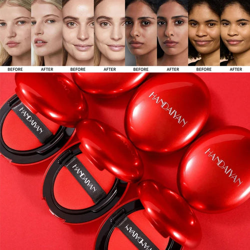 base de maquillaje cushion HANDAIYAN- cobertura perfecta, hidratante y larga duracion