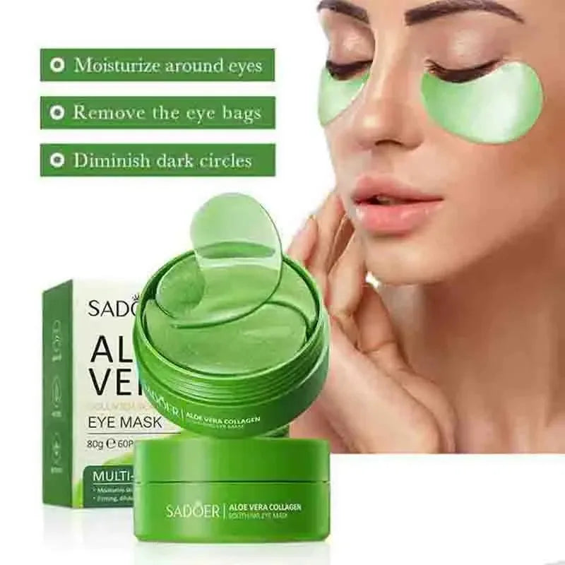 Parches de Ojos Aloe Vera & Colageno (60pcs) / Anti Ojeras, Bolsas y Arrugas