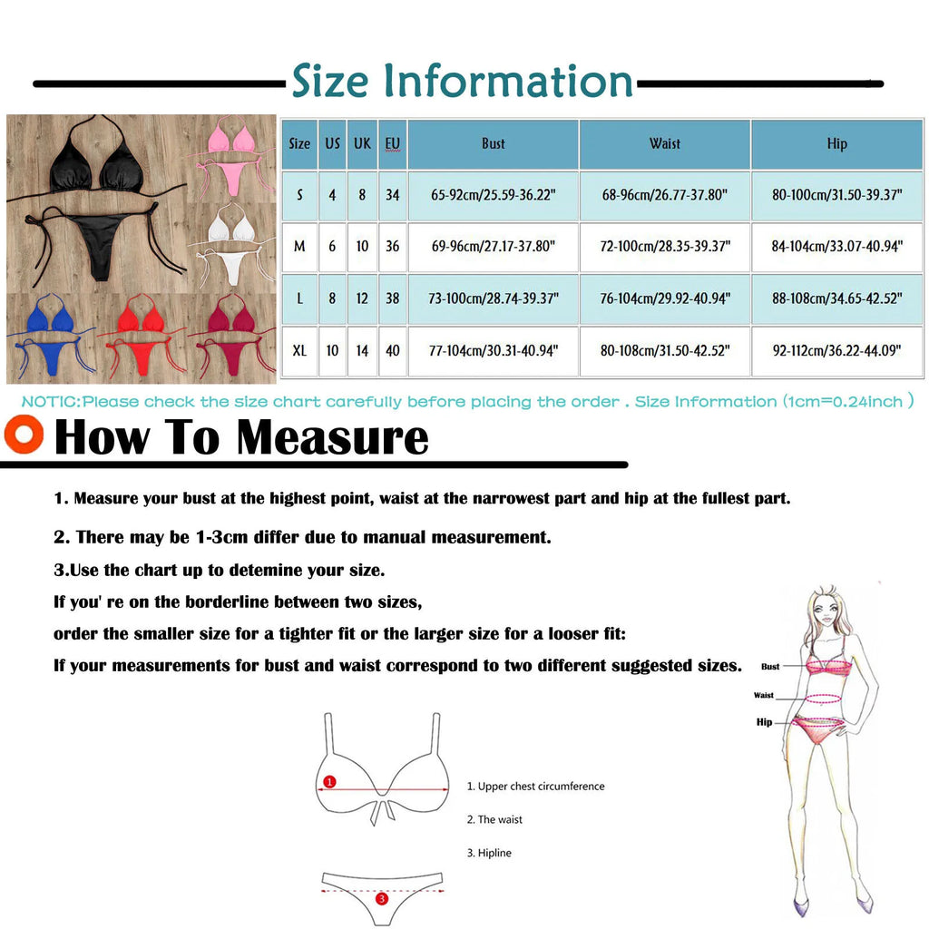 Bikini Brasileño para Mujer – Traje de Baño Sexy de Dos Piezas