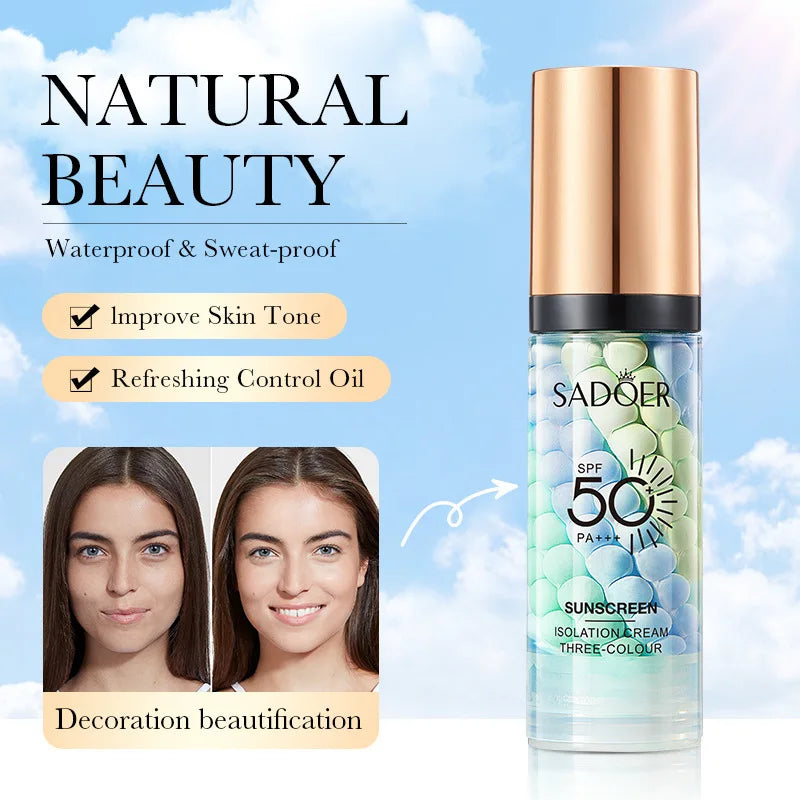Primer Facial 3 en 1 SPF 50 – Base Correctora de Color + Protección Solar + Acabado Perfecto ✨