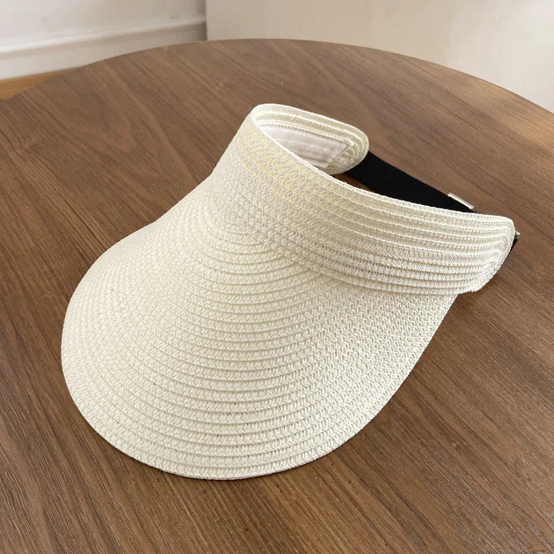 Sombrero Visera de Playa para Mujer – Protección Solar UV Elegante y Ajustable