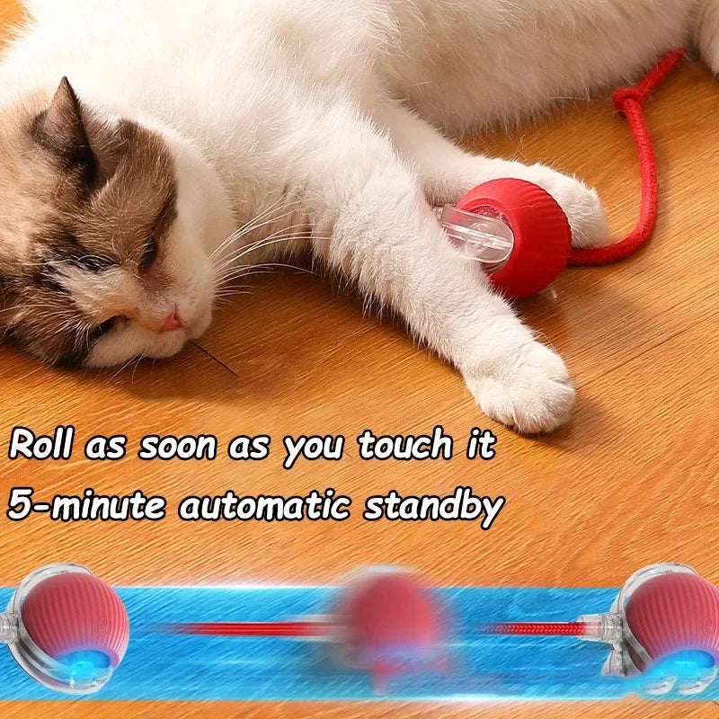 Juguete Interactivo Inteligente para Gatos con Movimiento Automático y Luz LED – Pelota Giratoria Anti aburrimiento.