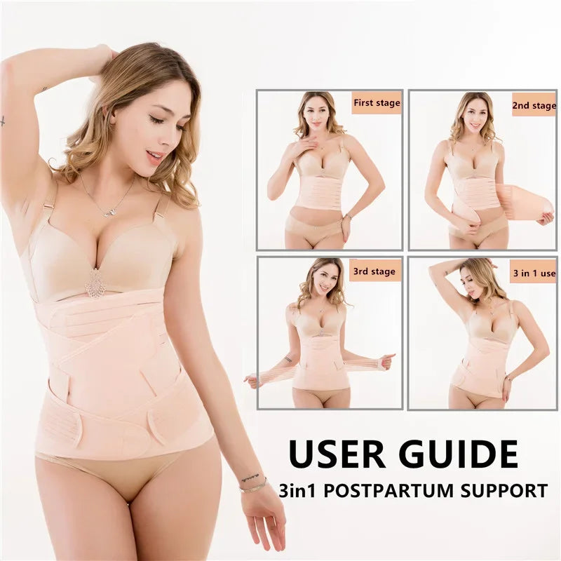 faja moldeadora posparto 3 en 1 - reductor de abdomen, cintura y cadera / ajuste perfecto y maximo soporte