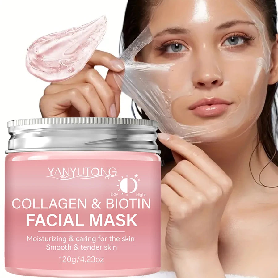 Mascarilla Facial de Colágeno - Biotina / Hidratacion Profunda & Reparacion Nocturna / Diferentes Presentaciones.