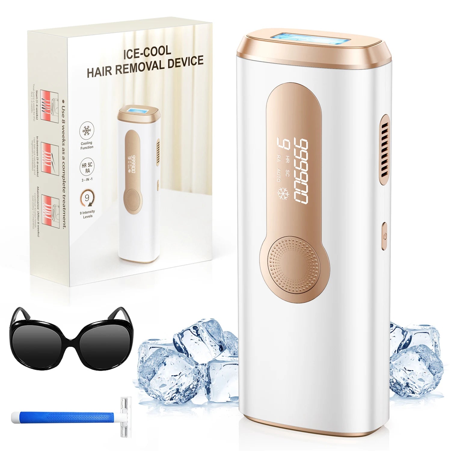 Depiladora Laser IPL 990,000 Flashes / Eliminacion de Vello Permanente, Rapida y Sin Dolor