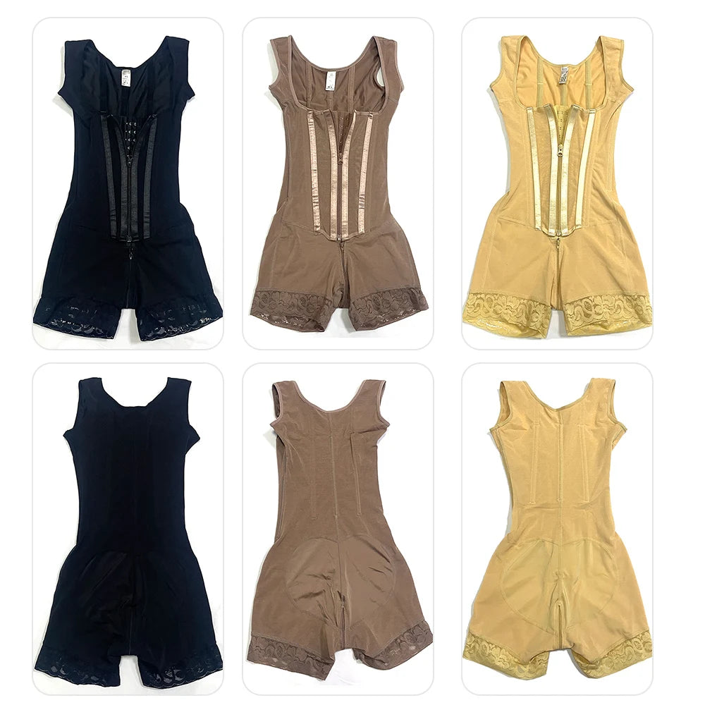 Female Colombian Fajas Straps High Compression Belly Control Whole Body Slimming Shaperwear