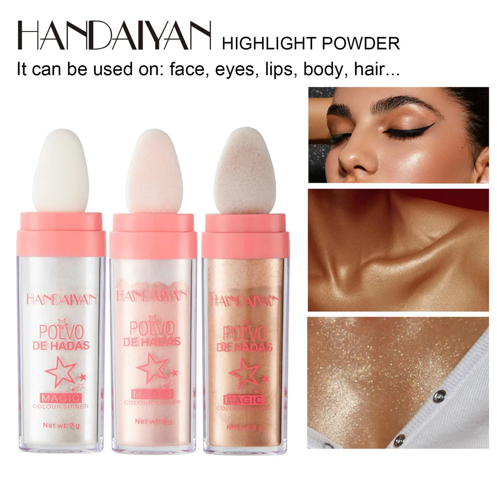 Iluminador en Barra 3 Tonos ✨ Glow Instantáneo para Rostro y Cuerpo