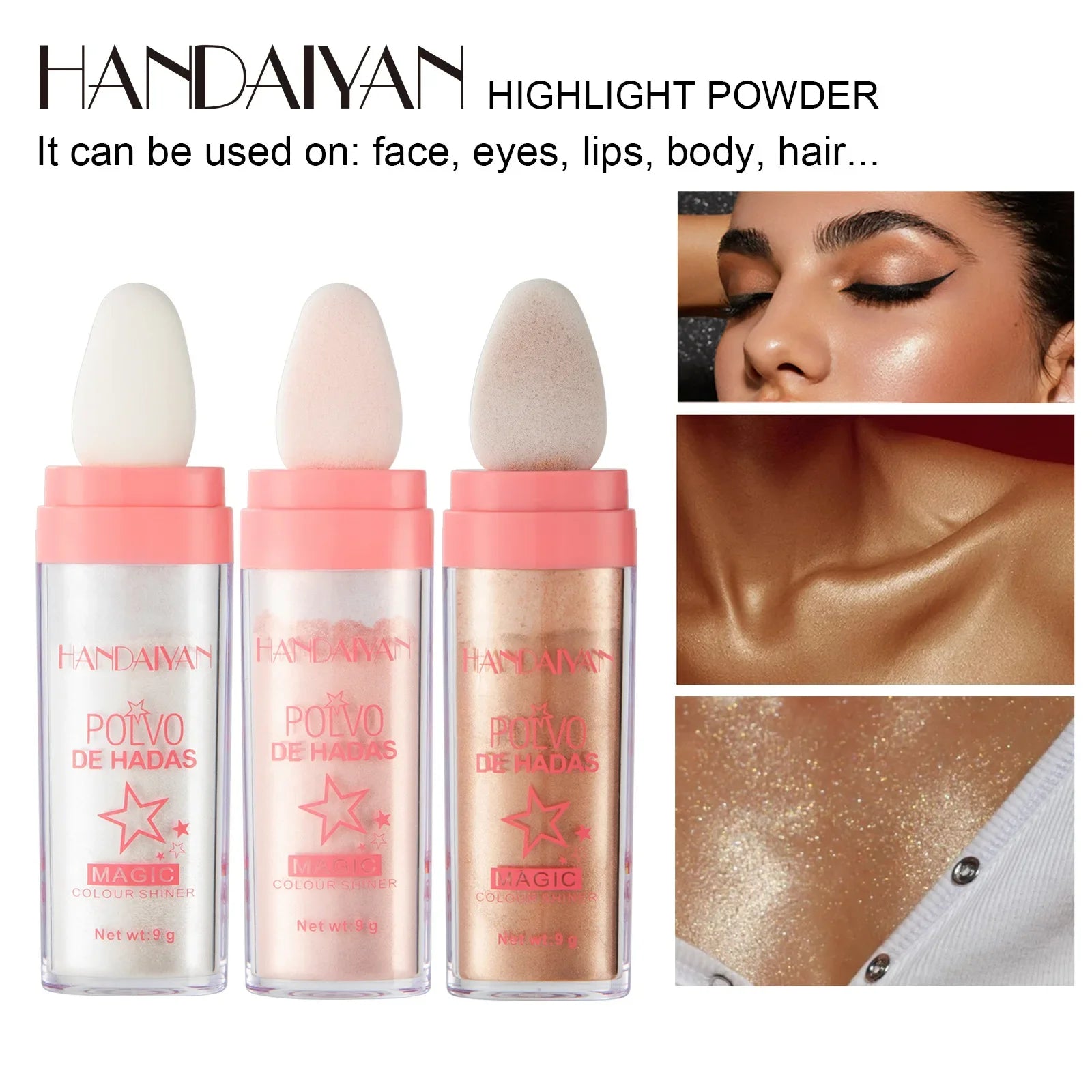 Iluminador en Barra 3 Tonos ✨ Glow Instantáneo para Rostro y Cuerpo