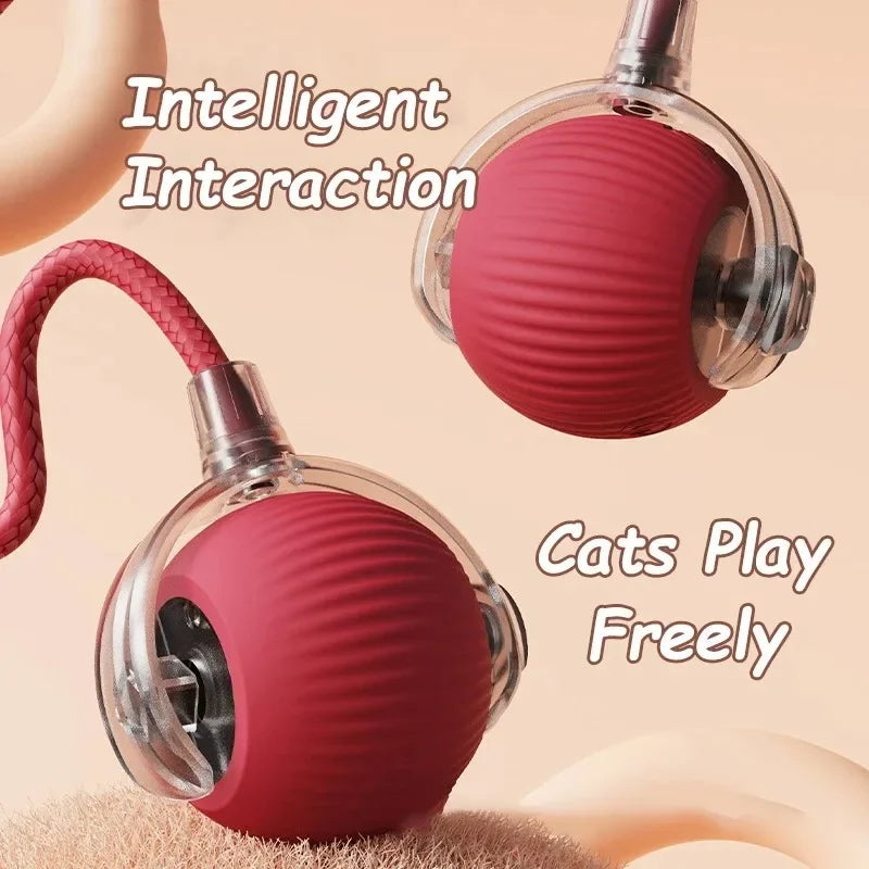 Juguete Interactivo Inteligente para Gatos con Movimiento Automático y Luz LED – Pelota Giratoria Anti aburrimiento.
