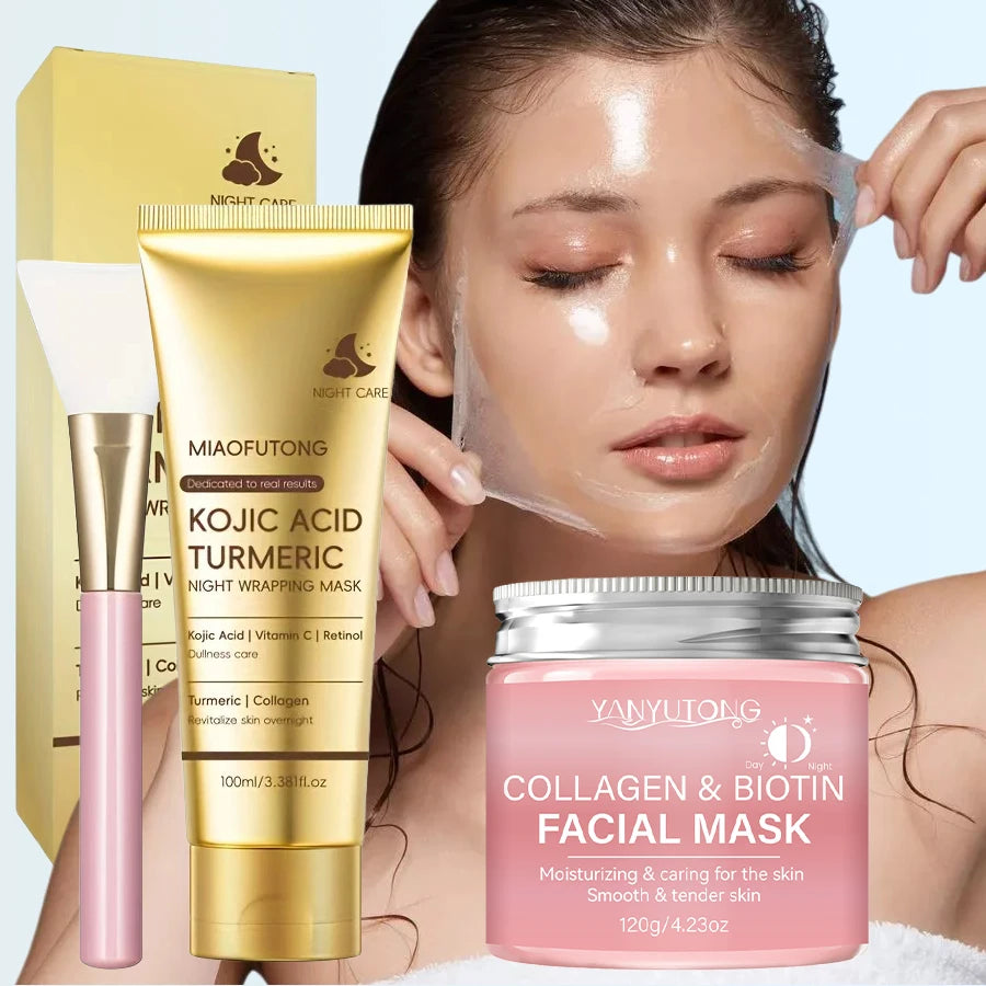 Mascarilla Facial de Colágeno - Biotina / Hidratacion Profunda & Reparacion Nocturna / Diferentes Presentaciones.