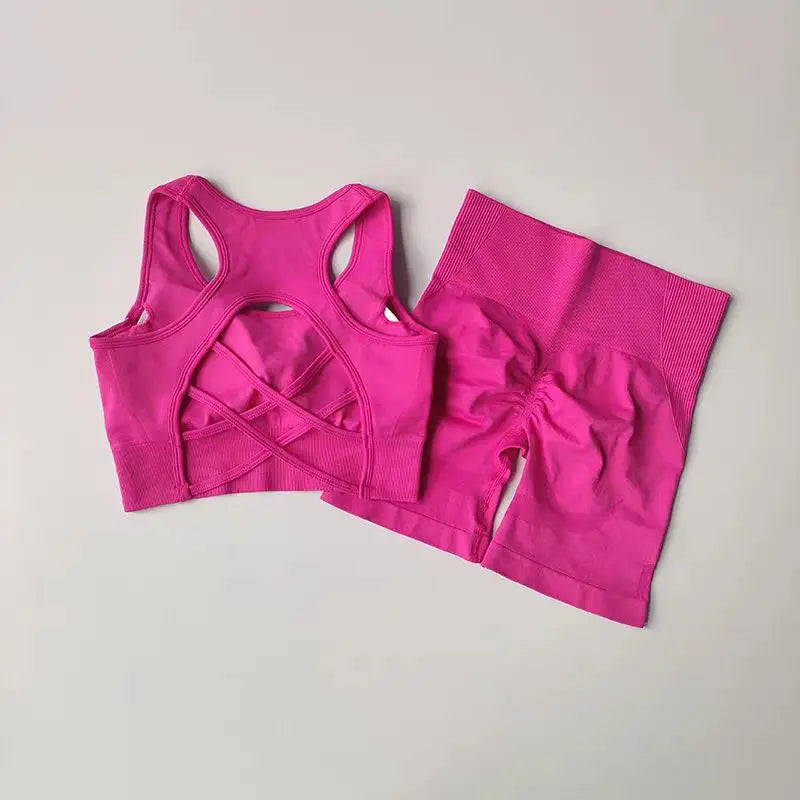 Set Deportivo Seamless Moldea Figura 2 Piezas | Top + Short de Cintura Alta