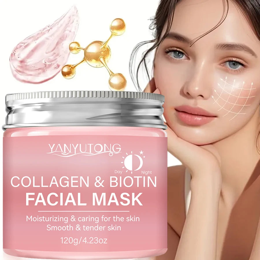 Mascarilla Facial de Colágeno - Biotina / Hidratacion Profunda & Reparacion Nocturna / Diferentes Presentaciones.