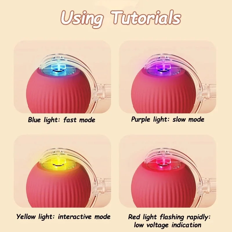 Juguete Interactivo Inteligente para Gatos con Movimiento Automático y Luz LED – Pelota Giratoria Anti aburrimiento.