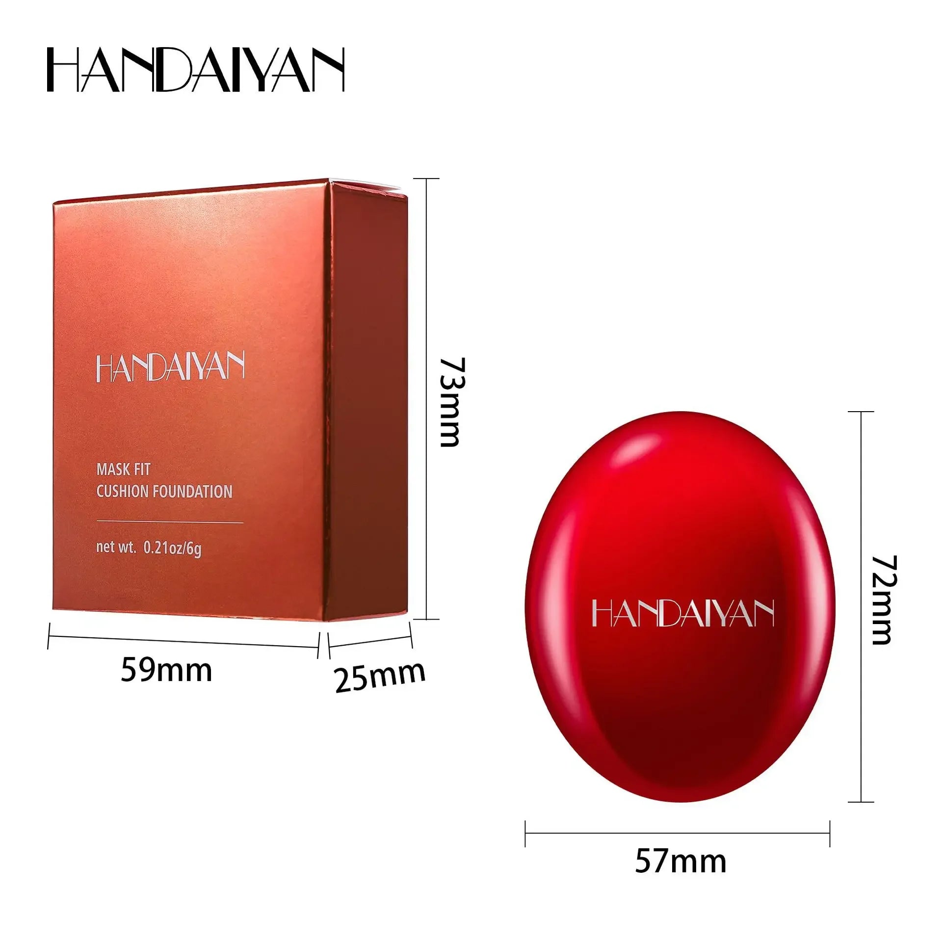 base de maquillaje cushion HANDAIYAN- cobertura perfecta, hidratante y larga duracion
