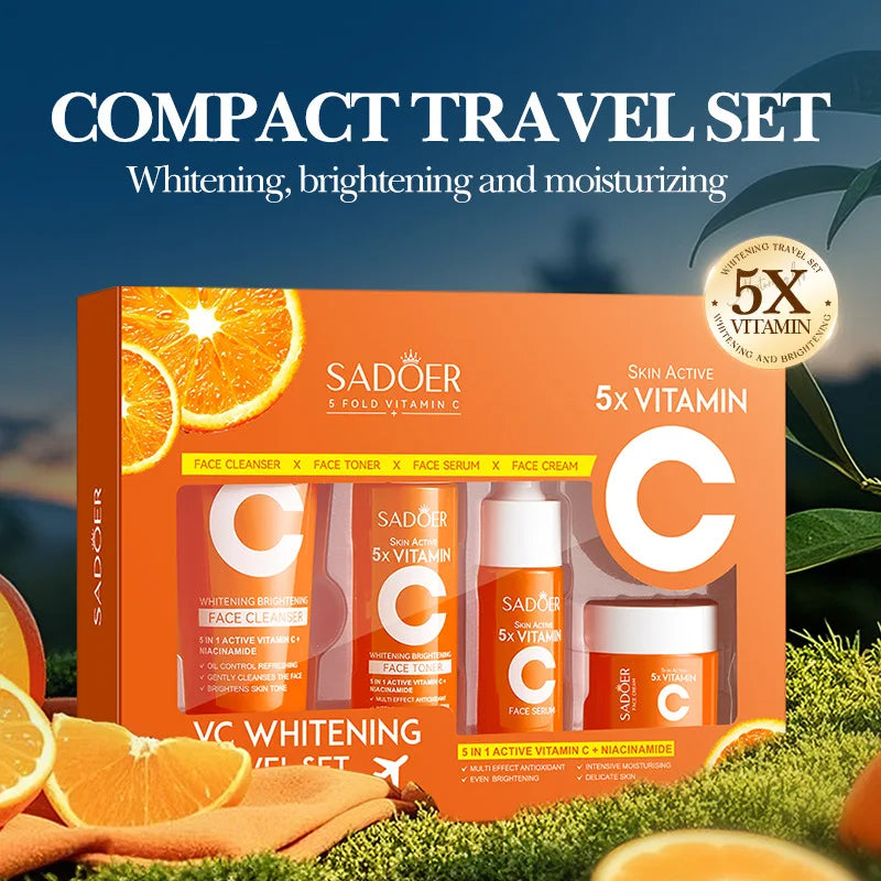 Set Facial Vitamina C SADOER – Iluminador, Antimanchas y Rejuvenecedor (Rutina Completa)