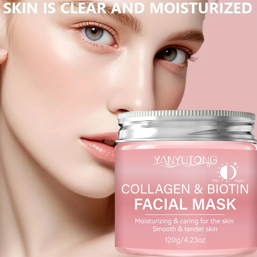Mascarilla Facial de Colágeno - Biotina / Hidratacion Profunda & Reparacion Nocturna / Diferentes Presentaciones.