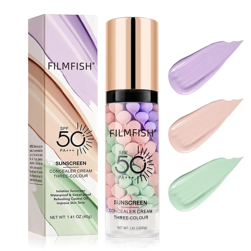Primer Facial 3 en 1 SPF 50 – Base Correctora de Color + Protección Solar + Acabado Perfecto ✨