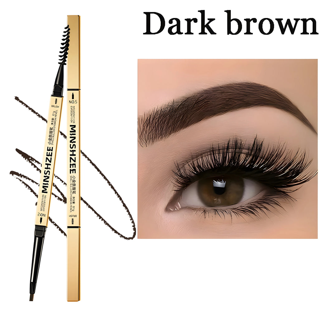 Lápiz para Cejas 2 en 1 con Cepillo | Efecto Natural, Larga Duración (Dark Brown)