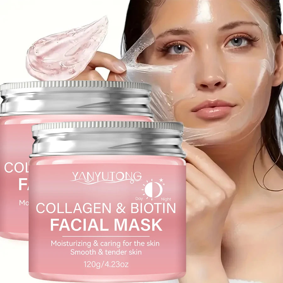 Mascarilla Facial de Colágeno - Biotina / Hidratacion Profunda & Reparacion Nocturna / Diferentes Presentaciones.