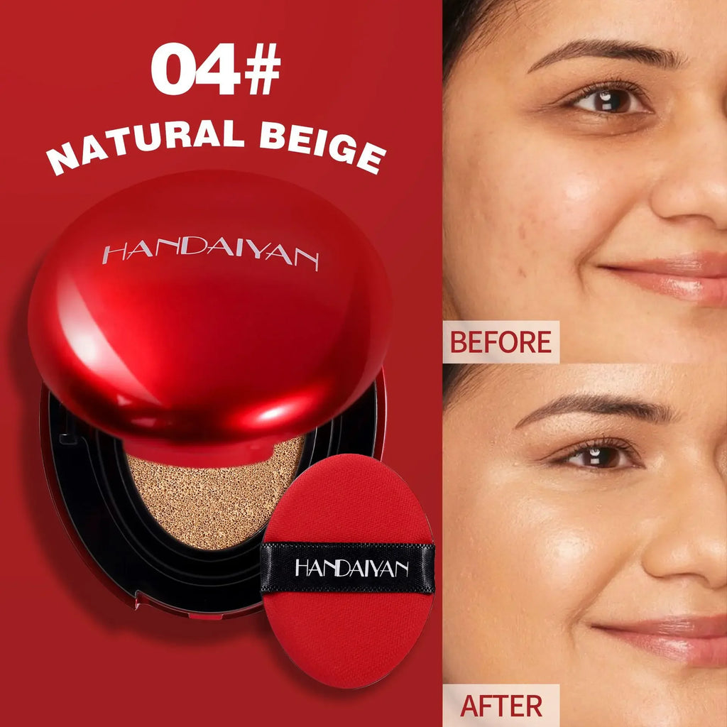 base de maquillaje cushion HANDAIYAN- cobertura perfecta, hidratante y larga duracion